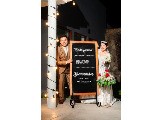 boda letrero bienvenida